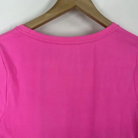 Lilly Pulitzer Halee T Shirt Size Medium Womens Pink Long Sleeve Top Tee Beach - Picture 6 of 8